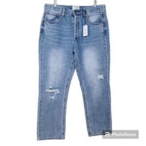 Twelve by On Twelfth Size 30 Light Blue Distressed Straight-Leg Ankle Jeans NWT